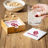 Oklahoma Sooners Coaster Set 4 Piece with Wood Caddy-3