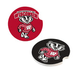 Wisconsin Badgers Car Coaster Set 2 Pack-0