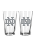 Notre Dame Fighting Irish Glass Pint Frost Design 2 Piece Set-0