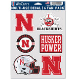 Nebraska Cornhuskers Decal Multi Use Fan 6 Pack-0