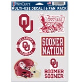Oklahoma Sooners Decal Multi Use Fan 6 Pack-0