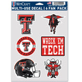 Texas Tech Red Raiders Decal Multi Use Fan 6 Pack-0