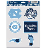 North Carolina Tar Heels Decal Multi Use Fan 6 Pack-0
