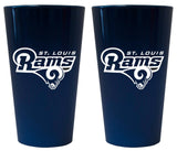 St. Louis Rams Glass Pint Lusterware Style Set of 2-0