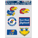 Kansas Jayhawks Decal Multi Use Fan 6 Pack-0
