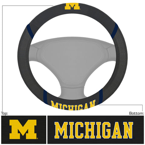 Michigan Wolverines Steering Wheel Cover Mesh/Stitched Special Order-0