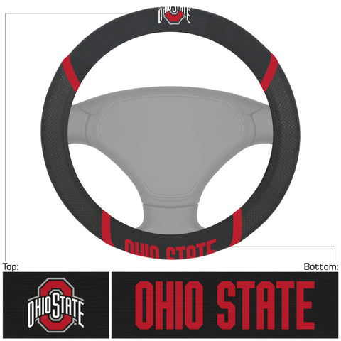 Ohio State Buckeyes Steering Wheel Cover Mesh/Stitched - Special Order-0