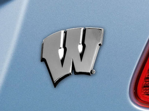 Wisconsin Badgers Auto Emblem Premium Metal Chrome-0