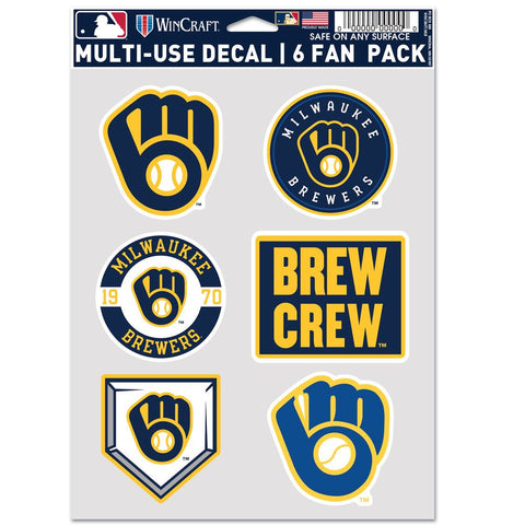 Milwaukee Brewers Decal Multi Use Fan 6 Pack-0