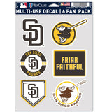 San Diego Padres Decal Multi Use Fan 6 Pack-0