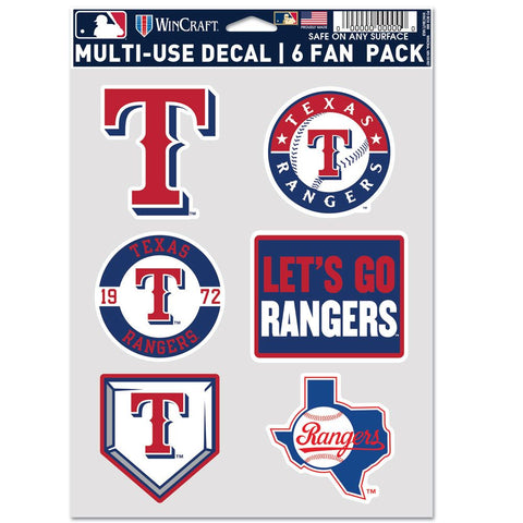 Texas Rangers Decal Multi Use Fan 6 Pack-0