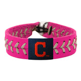 Cleveland Indians Bracelet Classic Baseball Pink C Logo Silver Thread CO-0