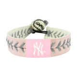 New York Yankees Bracelet Baseball Pink Silver Thread CO-0