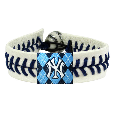 New York Yankees Bracelet Genuine Baseball Argyle CO-0