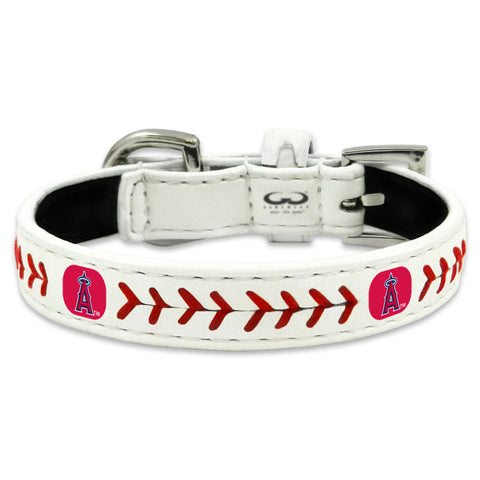 Los Angeles Angels Pet Collar Classic Baseball Leather Size Toy-0