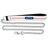 Seattle Mariners Pet Leash Leather Chain Baseball Size Large CO-0