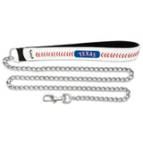 Texas Rangers Pet Leash Leather Chain Baseball Size Large CO-0