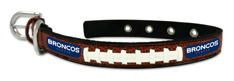 Denver Broncos Pet Collar Leather Size Small CO-0