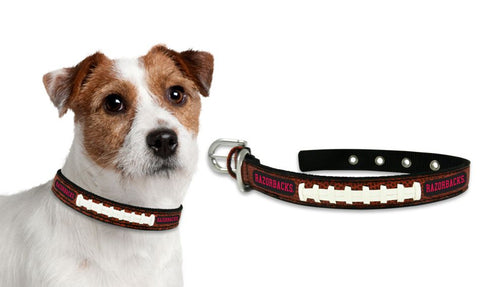 Arkansas Razorbacks Pet Collar Classic Football Leather Size Small CO-0