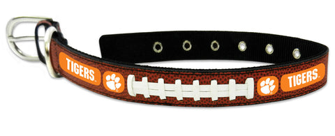 Clemson Tigers Pet Collar Classic Football Leather Size Medium-0