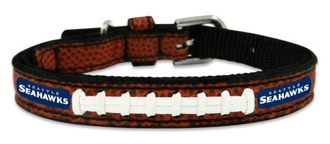 Seattle Seahawks Classic Leather Toy Football Collar-0
