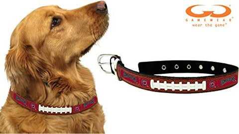 South Carolina Gamecocks Pet Collar Classic Football Leather Size Small-0