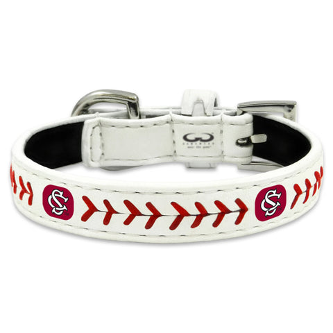 South Carolina Gamecocks Pet Collar Classic Baseball Leather Size Toy-0