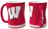 Wisconsin Badgers Coffee Mug 14oz Sculpted Relief Team Color-0