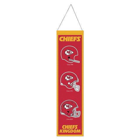 Kansas City Chiefs Banner Wool 8x32 Heritage Evolution Design-0