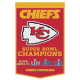 Kansas City Chiefs Banner Wool 24x38 Dynasty Champ Design-0