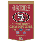 San Francisco 49ers Banner Wool 24x38 Dynasty Champ Design-0