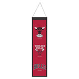 Chicago Bulls Banner Wool 8x32 Heritage Evolution Design - Special Order-0