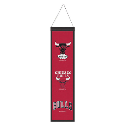 Chicago Bulls Banner Wool 8x32 Heritage Evolution Design - Special Order-0