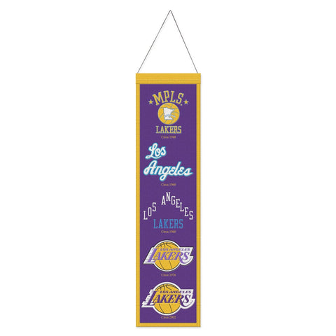Los Angeles Lakers Banner Wool 8x32 Heritage Evolution Design - Special Order-0