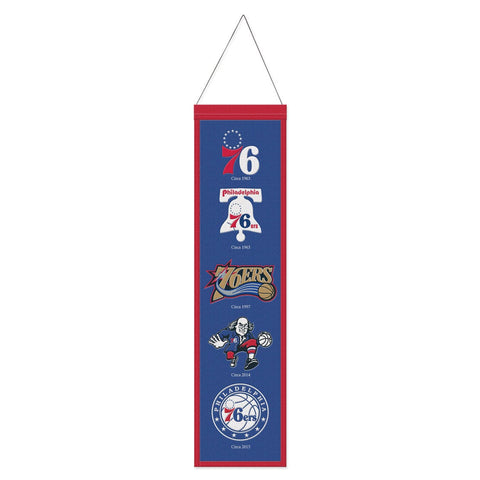 Philadelphia 76ers Banner Wool 8x32 Heritage Evolution Design - Special Order-0