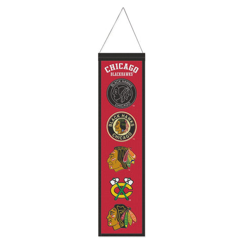 Chicago Blackhawks Banner Wool 8x32 Heritage Evolution Design - Special Order-0