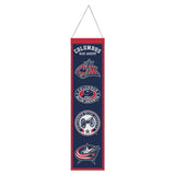 Columbus Blue Jackets Banner Wool 8x32 Heritage Evolution Design - Special Order-0