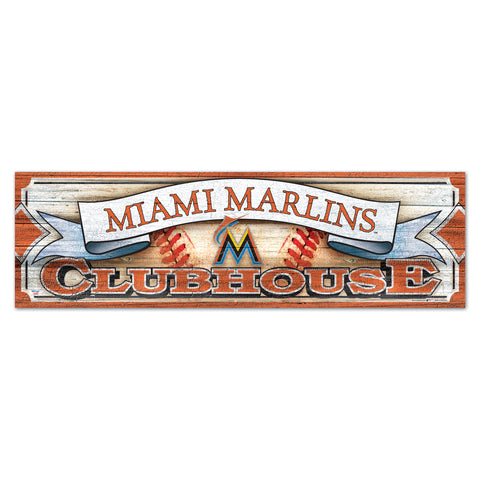 Miami Marlins Sign 9x30 Wood Clubhouse-0
