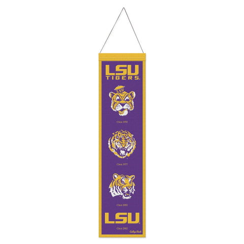 LSU Tigers Banner Wool 8x32 Heritage Evolution Design - Special Order-0