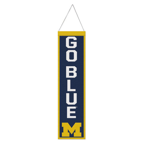 Michigan Wolverines Banner Wool 8x32 Heritage Slogan Design - Special Order-0