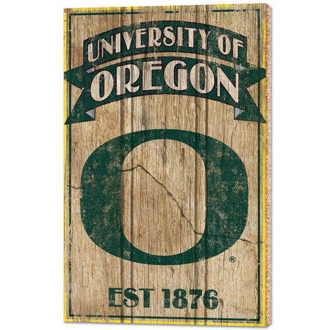 Oregon Ducks Sign 15x24 Wood Established-0