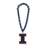 Illinois Fighting Illini Necklace Big Fan Chain-0