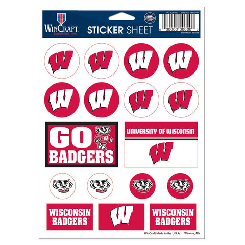 Wisconsin Badgers Decal Sheet 5x7 Vinyl-0