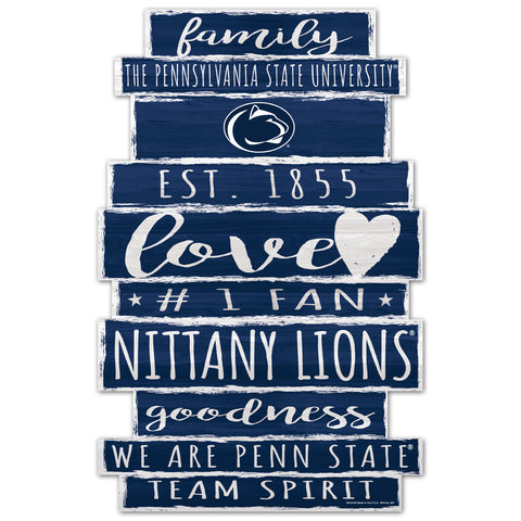 Penn State Nittany Lions Sign 11x17 Wood Family Word-0