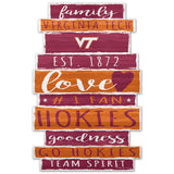 Virginia Tech Hokies Sign 11x17 Wood Family Word-0