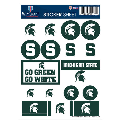 Michigan State Spartans Decal Sheet 5x7 Vinyl-0