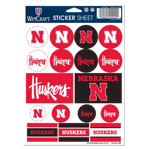 Nebraska Cornhuskers Decal Sheet 5x7 Vinyl-0