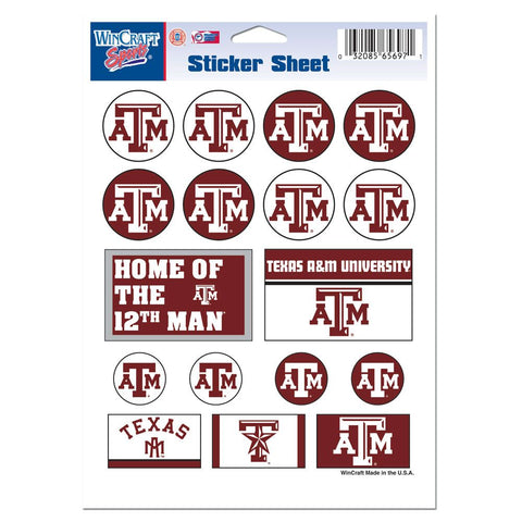 Texas A&M Aggies Decal Sheet 5x7 Vinyl-0