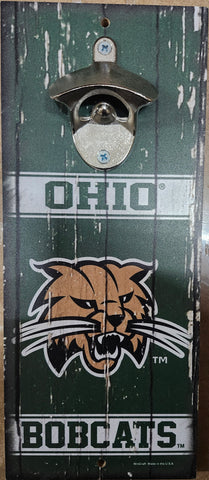 Ohio Bobcats Sign Wood 5x11 Bottle Opener Alternate-0