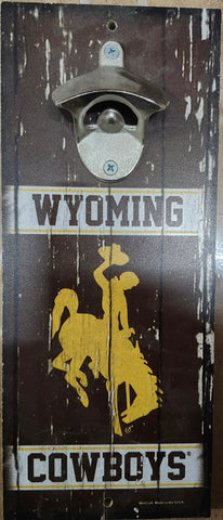 Wyoming Cowboys Sign Wood 5x11 Bottle Opener Alternate-0